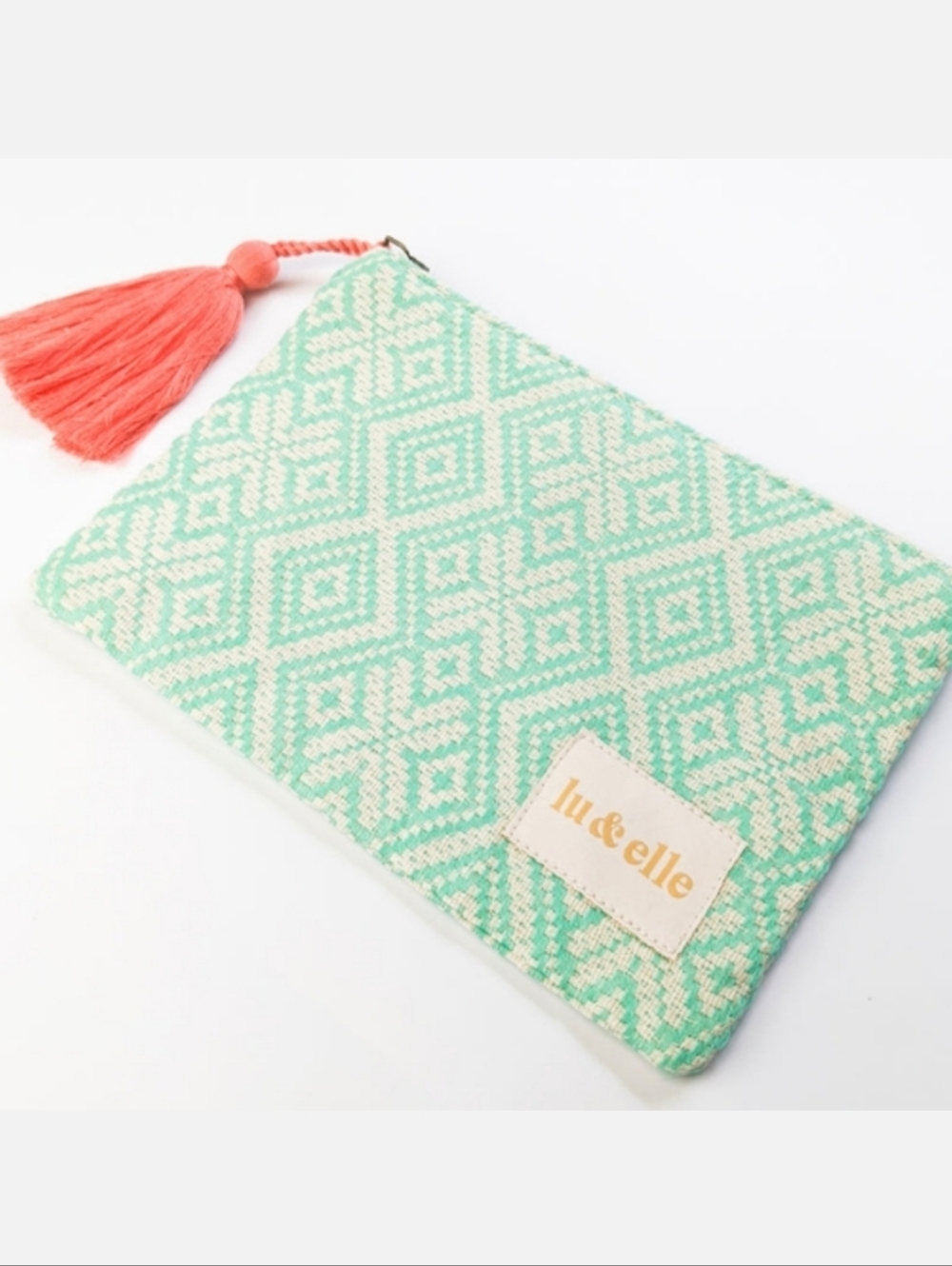 NWT Lu & Elle Turquoise Patterned Pouch